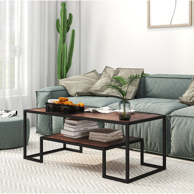 Table basse avec rangement, H 16,39 po x L 44,88 po x l 20,07 po