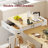 Evelyn Kitchen Island with Extendable Table and Storage, Faux Marble Top, White-1867893842