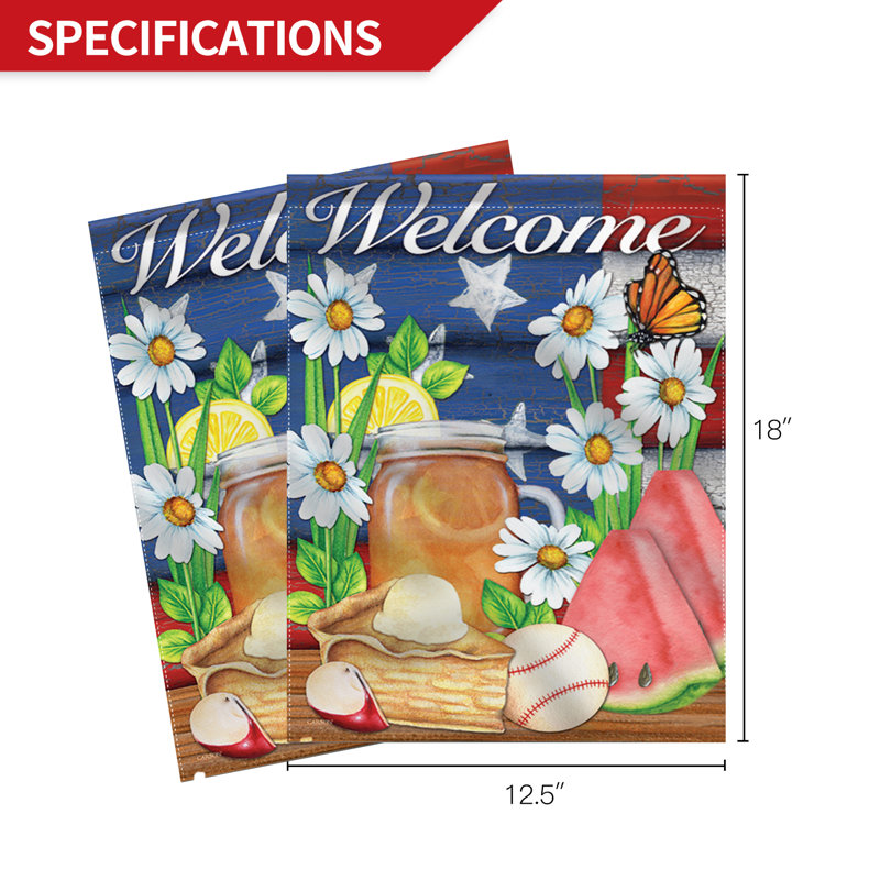 Drapeau de jardin américain en polyester 18 x 12,5 po