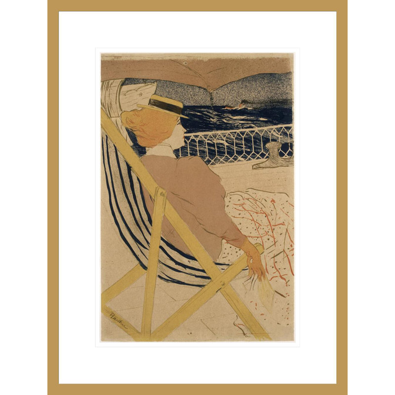 «La Passagère du 54 Promenade en Yacht» par Henri de Toulouse-Lautrec, impression giclée encadrée, H 21,75 po x l 16,54 po