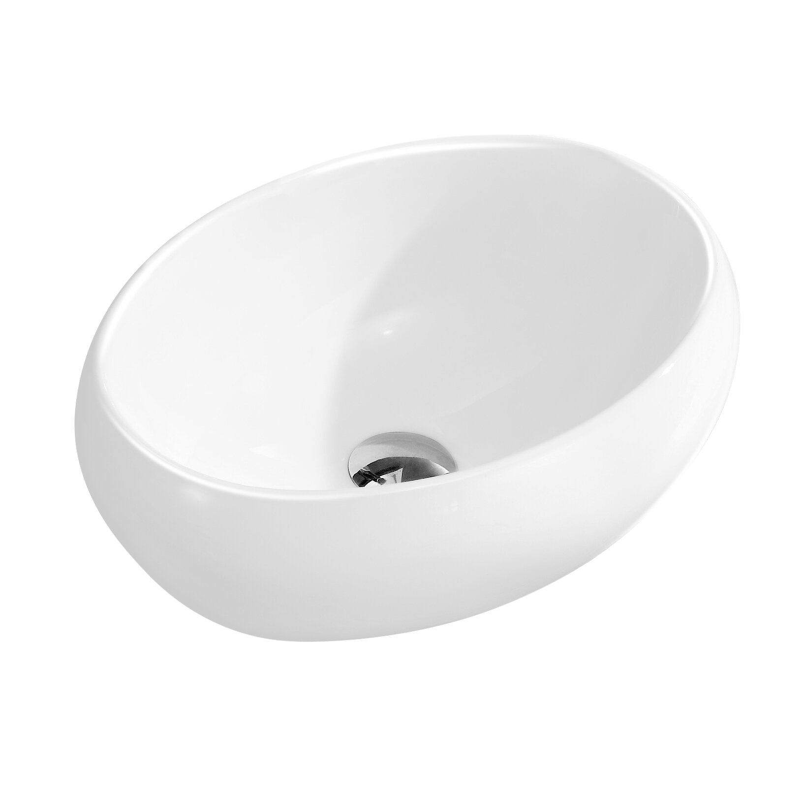 Fine Fixtures Modern Ceramic Oval Vessel Bathroom Sink with Overflow &  Reviews