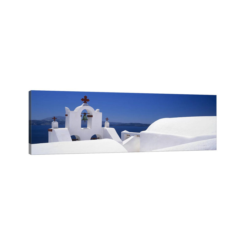 Church, Oia, Santorini, Cyclades Islands, Greece - Wrapped Canvas Panoramic Print, 30.48 cm H x 91.44 cm W x 1.91 cm D