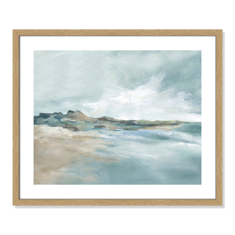 Imprimé Sandpoint par Carol Robinson, H 21,5 po x l 25,5 po x P 1,25 po, Naturel, Reproduction encadrée avec passe-partout