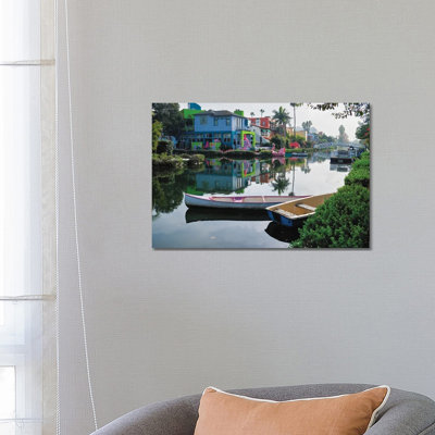 Tranquil Morning At The Venice Canal, Los Angeles by George Oze - Wrapped Canvas Print
