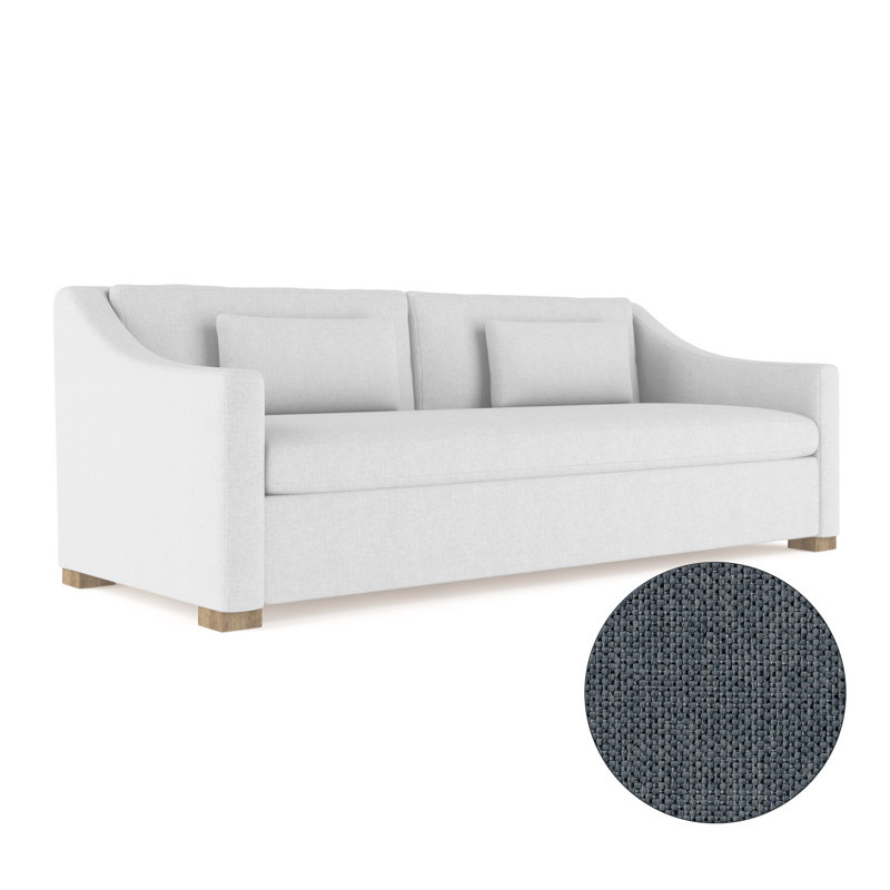 Causeuse Crosby, H 32,5 po x l 72 po x P 43 po, Patiné, Lin à tissage de galets Bluebell