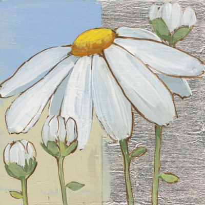White Daisy Square II - Wrapped Canvas Painting