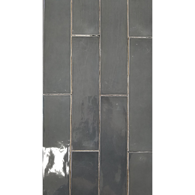 Carreau de métro en porcelaine 3 po x 12 po, Lignite