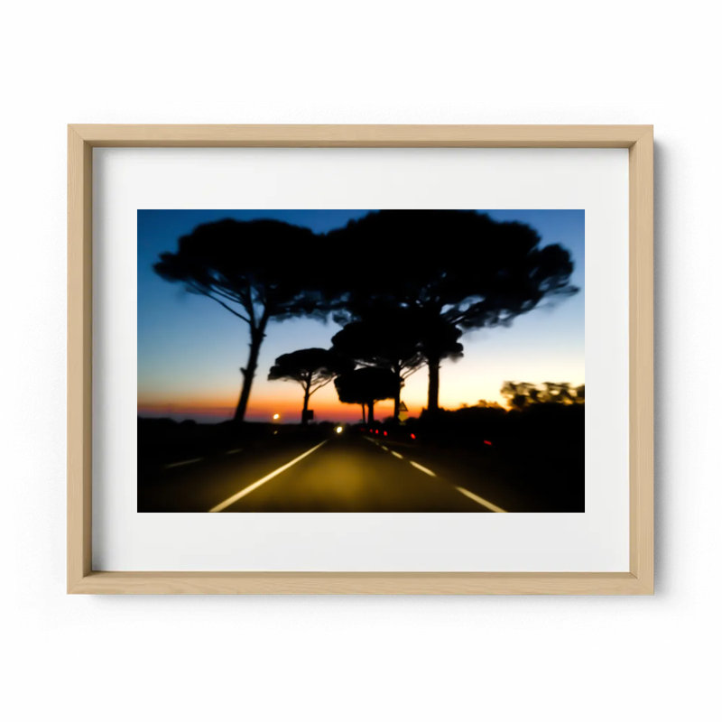 Drive Print by Joseph Regan, 14" H x 16" W x 0.75" D, Natural