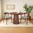 Koi 42"  Round Dining Table in Handmade Ambre Brown Mango Wood with Pedestal Base