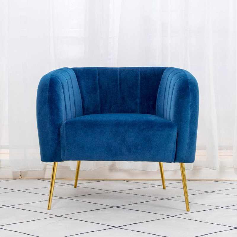 Diego Velvet Armchair, Blue