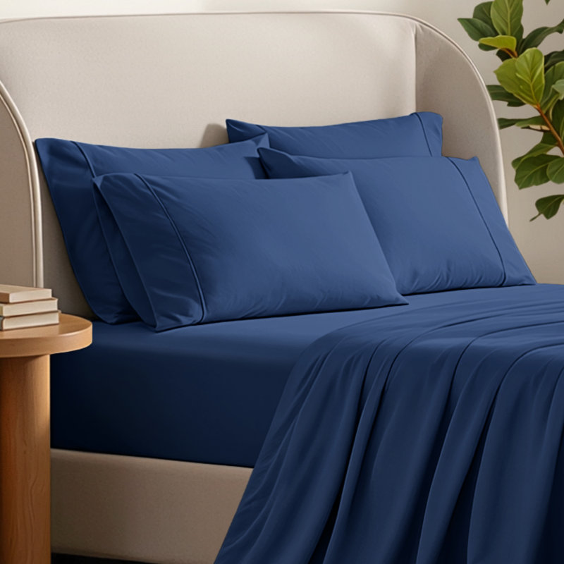 Ultra-Soft Microfiber Pillowcase, Dark Blue, 4 Standard Pillowcases