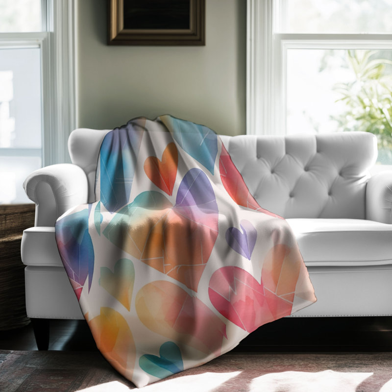 Heart Hearts - 1 pièce Sherpa Premium, Grand lit