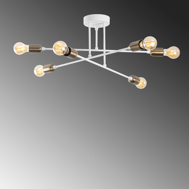 Abby 6-Light Sputnik Chandelier, White
