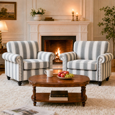 Upholstered Cotton Blend Armchair