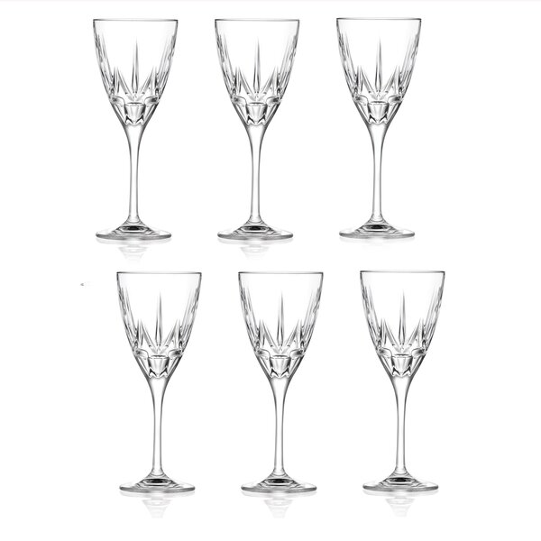 Lorren Home Trends Chic Crystal Wine Glass Set & Reviews | Wayfair