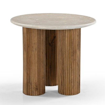 Dewy - Modern Marble Round End Table