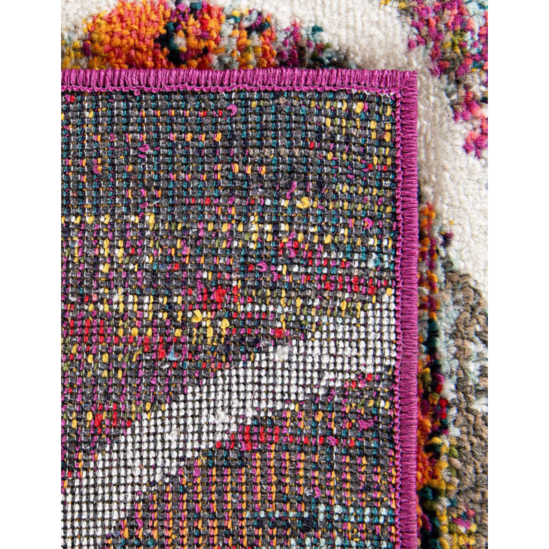 Rivanna Geometric Red Area Rug, Multi Red, Runner 2' x 5'1"