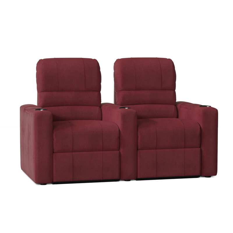 Rangée de sièges de cinéma maison à DEL Chrysander (rangée de 2), Sangria Smartsuede, Électrique