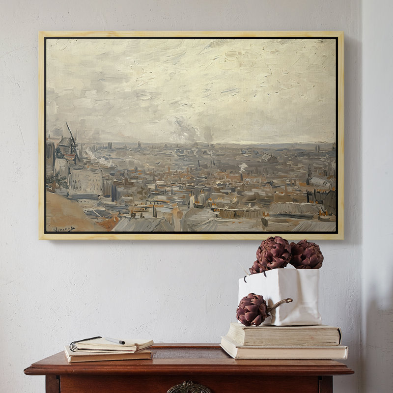 Vue de Montmartre, 1886 - Vincent van Gogh, toile tendue avec châssis, 16 x 24, Naturel