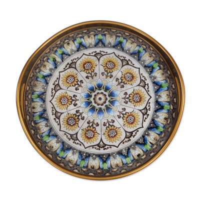 Reverse-Painted Glass Tray