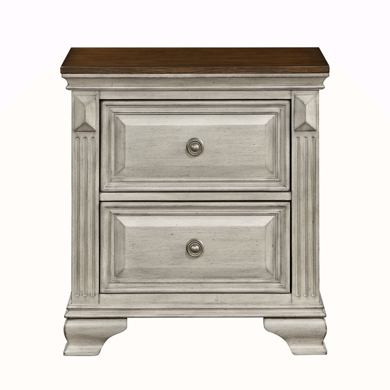 Table de chevet traditionnelle bicolore 1pc