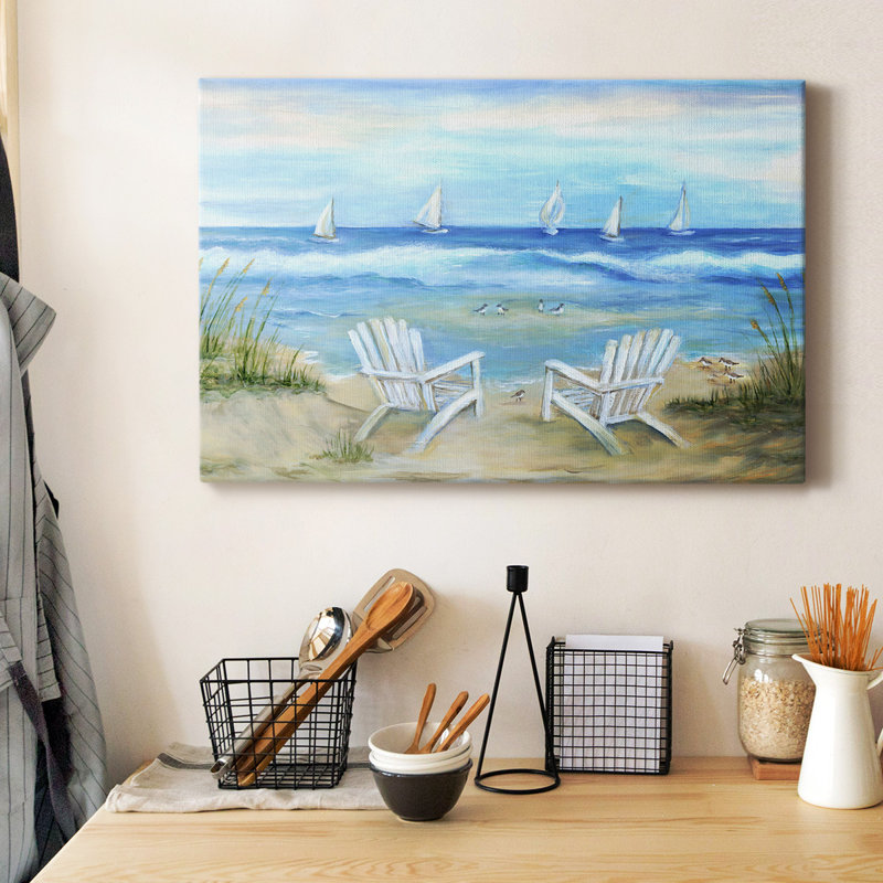 Toile tendue avec châssis Seaside Escape Premium - prête à être accrochée, H 24 po x l 36 po