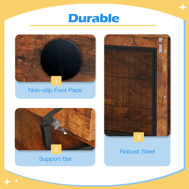 Meuble pour chien 39 po avec ouverture supérieure rabattable, 2 portes, chenil pour chien de grande taille