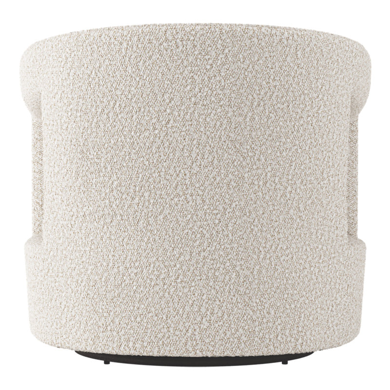 Alana Upholstered Swivel Barrel Chair, White/Cream Boucle
