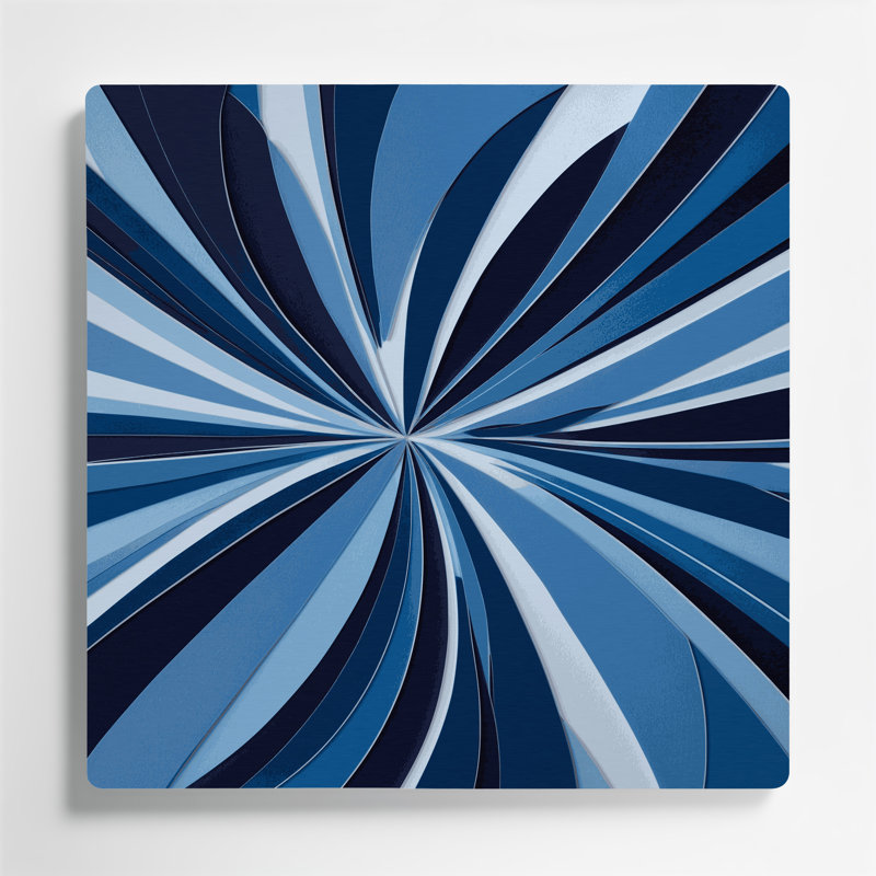 «Geometric Abstraction 29», art mural en métal bleu, H 12 po x l 12 po