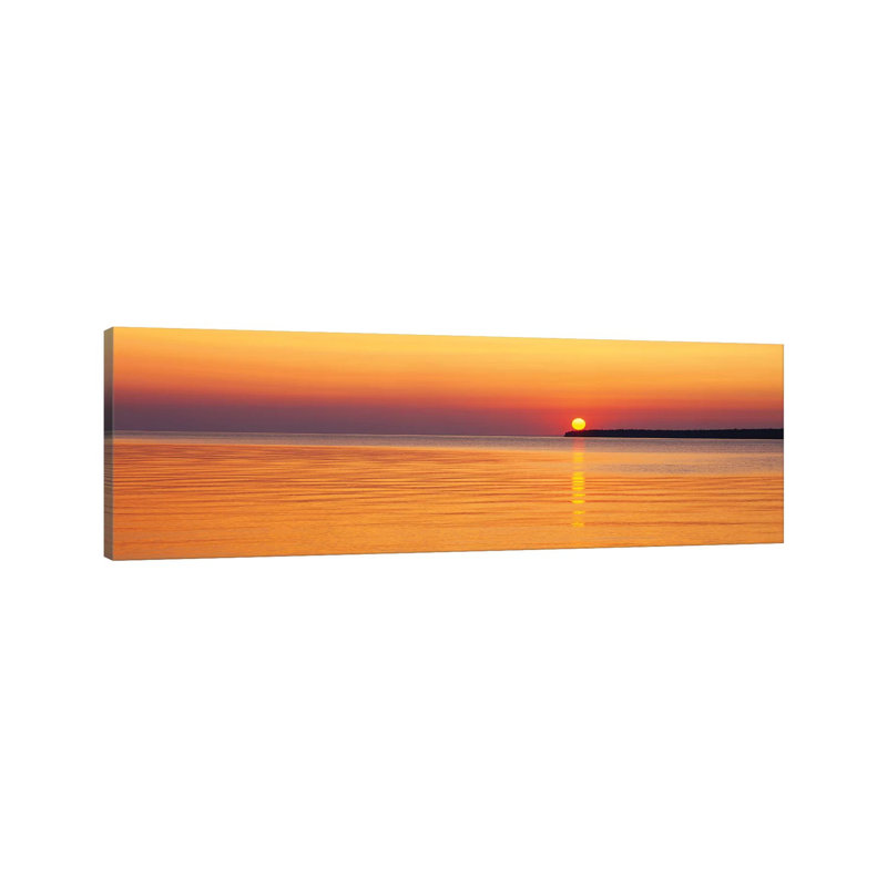Sunset Over Lake Superior, Apostle Islands National Lakeshore, Wisconsin, USA - Wrapped Canvas Panoramic Print
