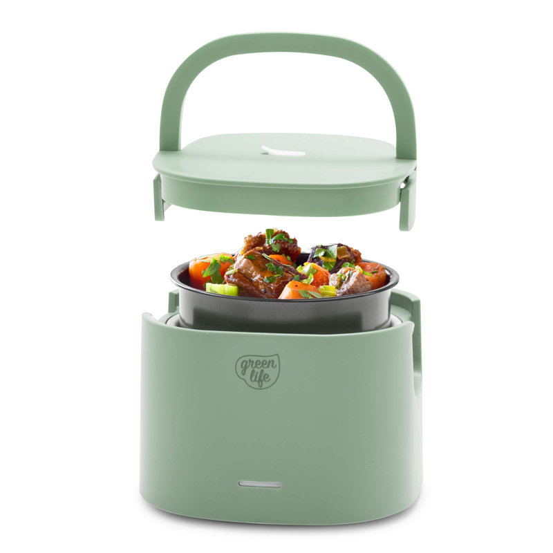 Réchaud électrique GreenLife 20 oz, en céramique, sans PFAS et PFOA, bol amovible et portable, Vert sauge