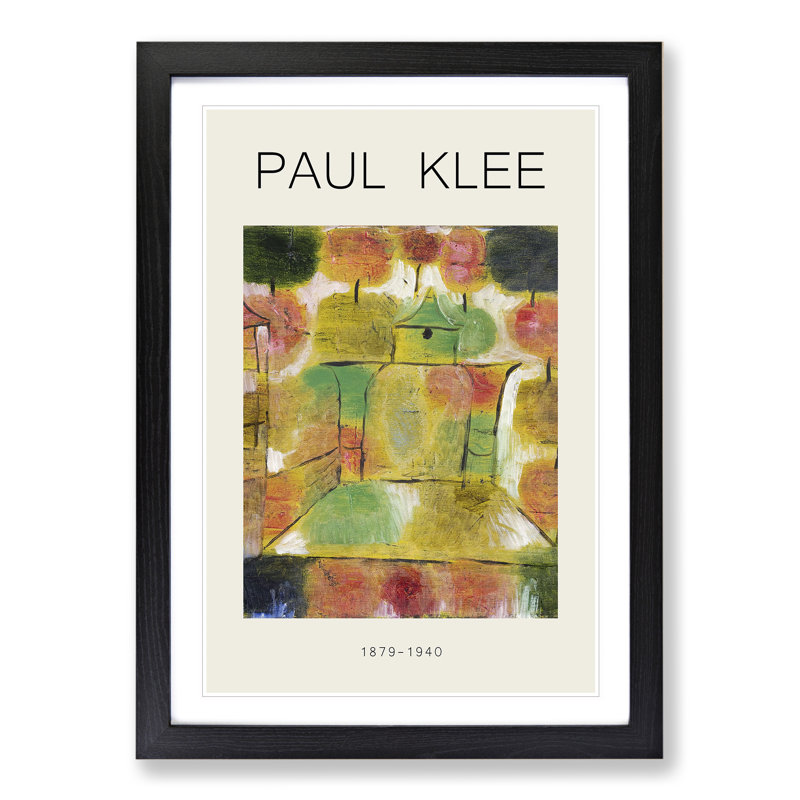 Tree and Architecture by Paul Klee - Picture Frame Painting, 65cm H x 48cm W x 2cm D, Black Framed
