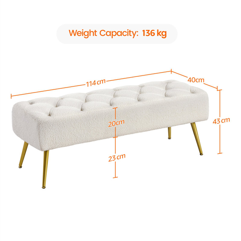 Boucle Upholstered Bench