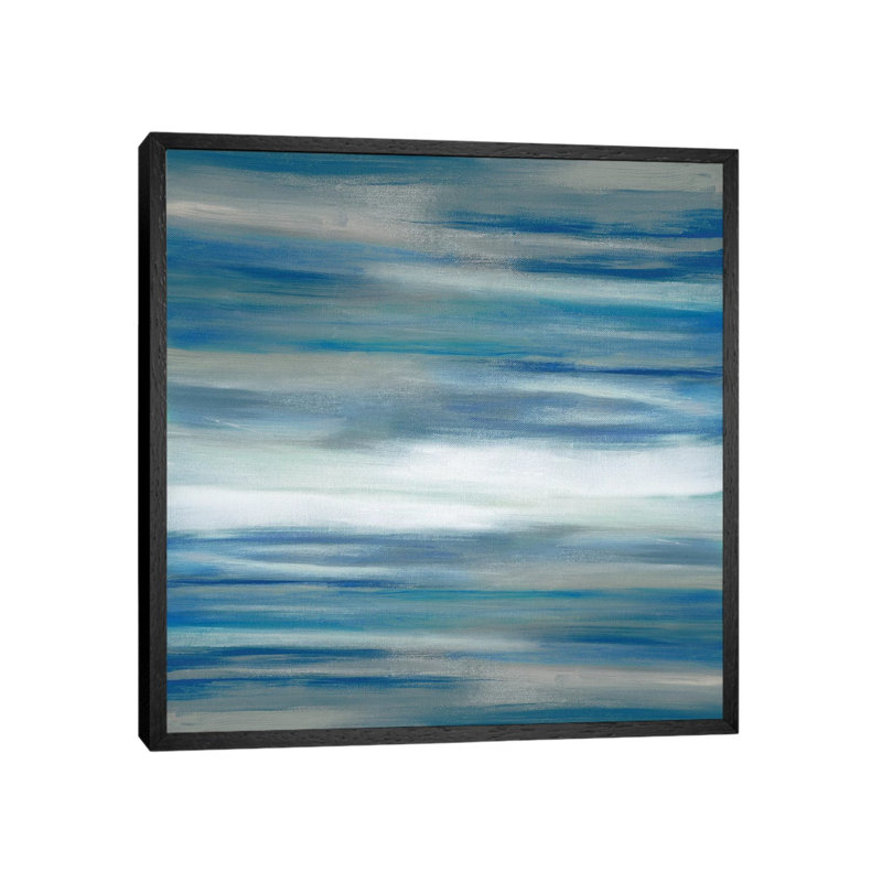 Birch Blush II by Carol Robinson - Painting on Canvas, 45.72 cm H x 45.72 cm W, Black Framed