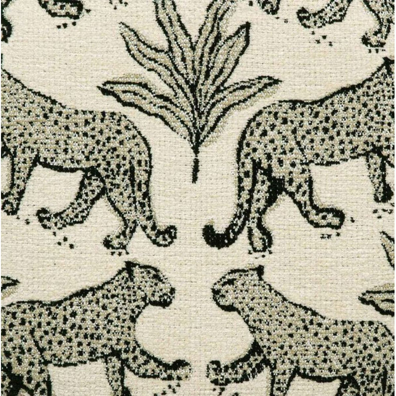Leopard Print Fabric Round Ottoman