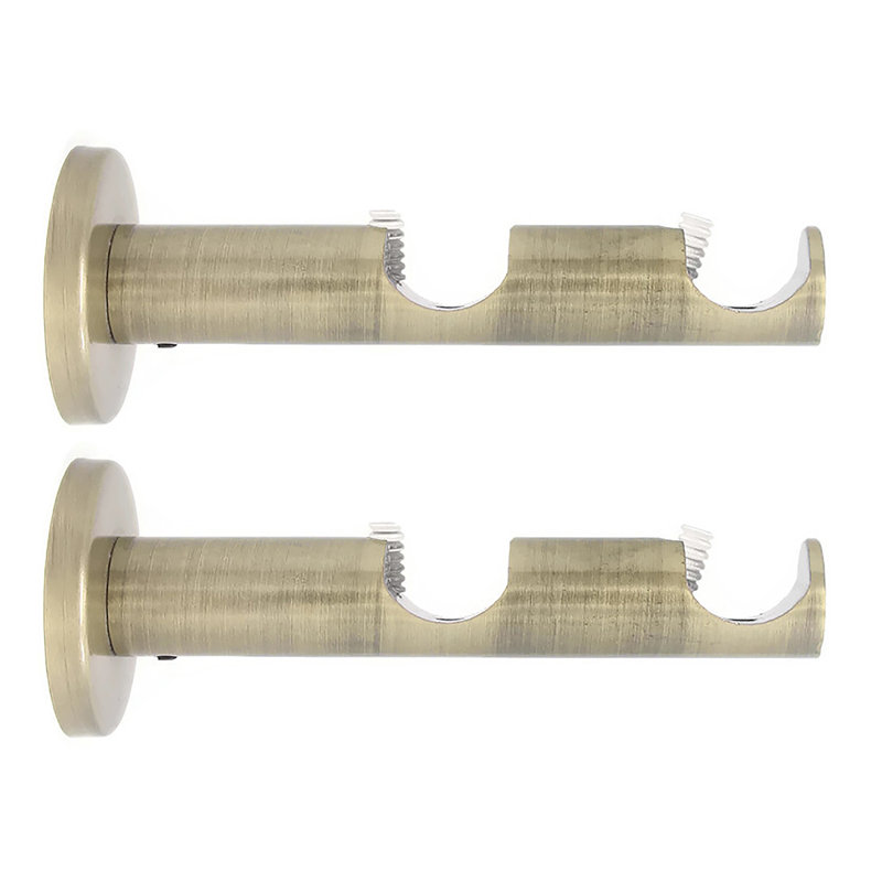 Support de fixation pour rideaux moulé en zinc Perz, Laiton antique