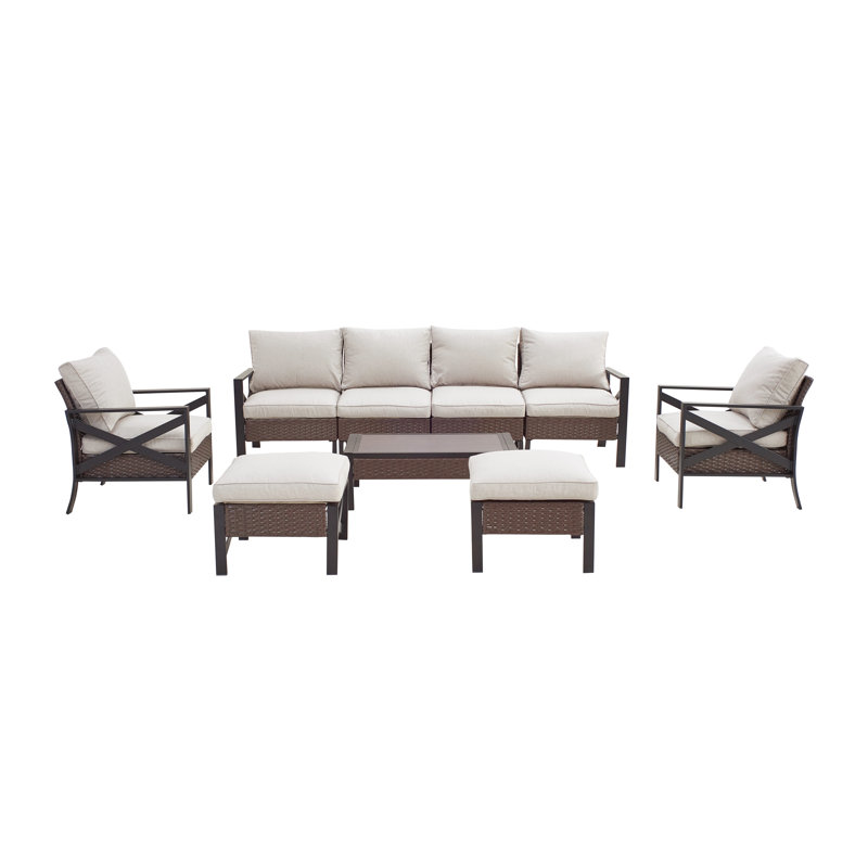 Ajai 6 - Person Patio Conversation Sets with Cushions