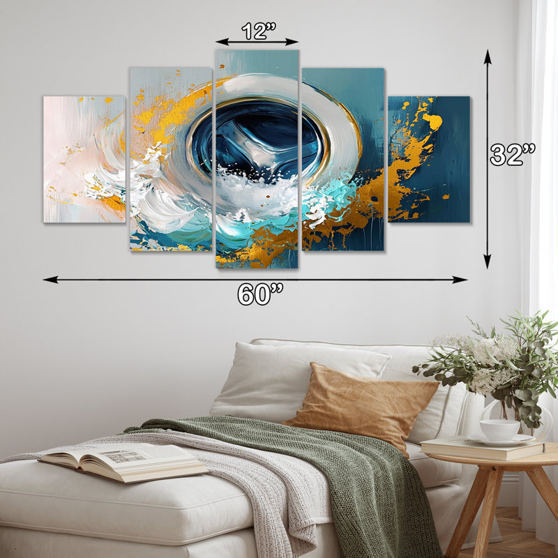 Blue Impressionist Soap Suds Modern Laundry I - Laundry Canvas Wall Art Set