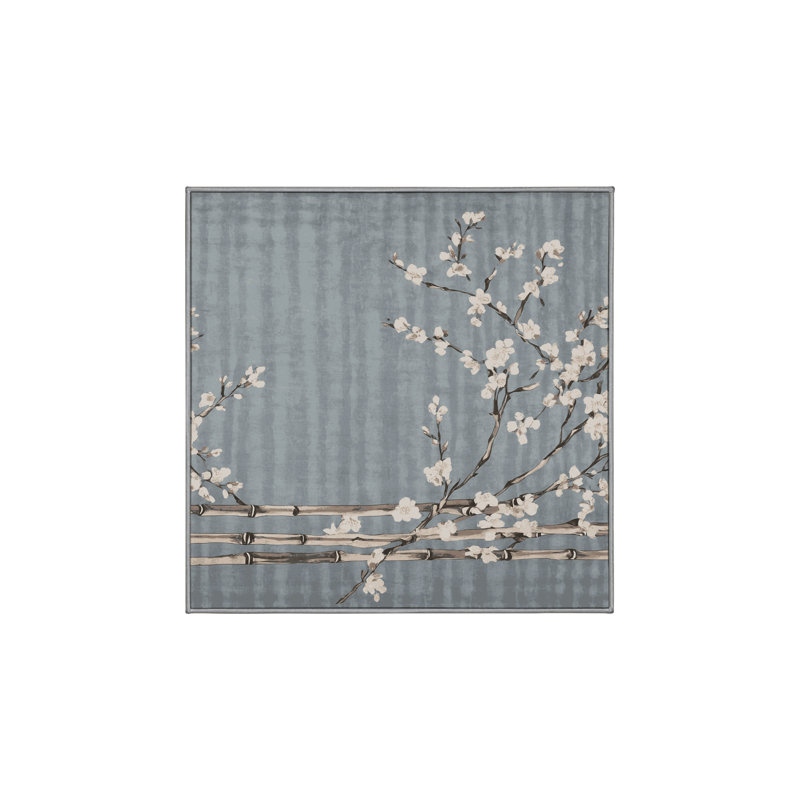 Tapis gris soyeux et moelleux, Carré 4 pi