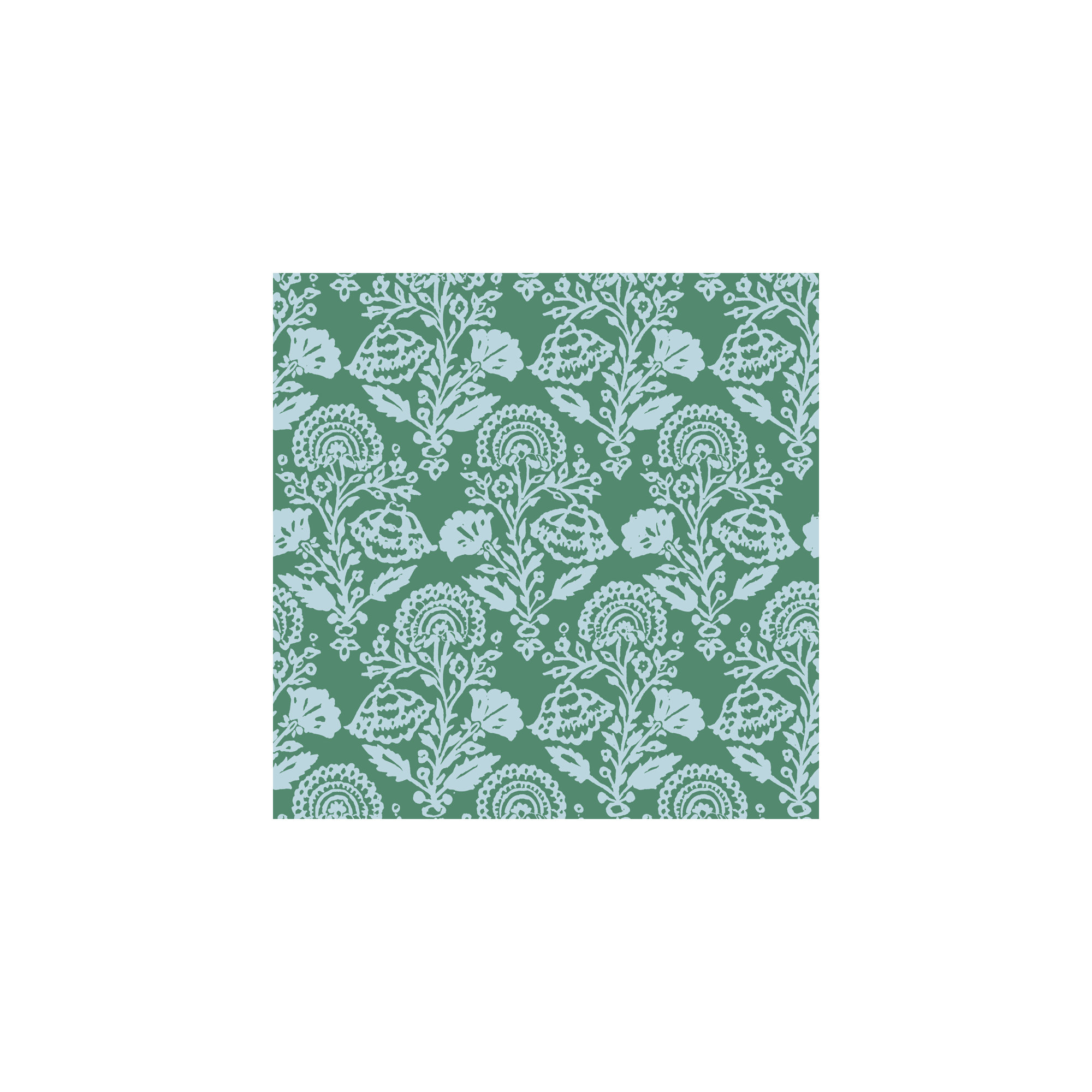 Floral Damask Peel and Stick Wallpaper, Green