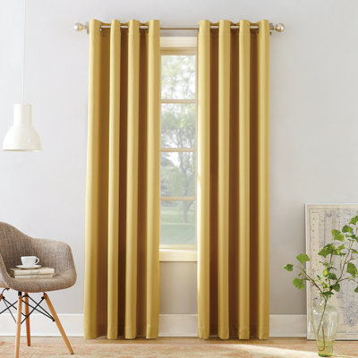 Sun Zero Gramercy Thermal Energy Saving Grommet Curtain Panel Pair In Flax