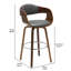 Swivel Upholstered Counter Stool with Solid Wood Frame-605559188