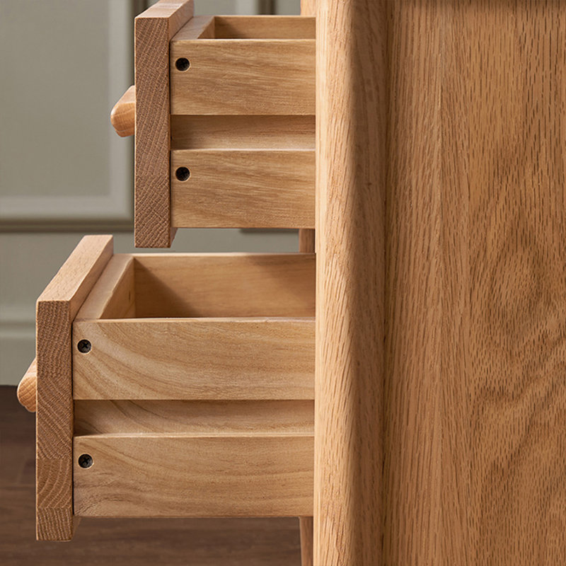 Table de chevet 2 tiroirs en bois massif Burlywood