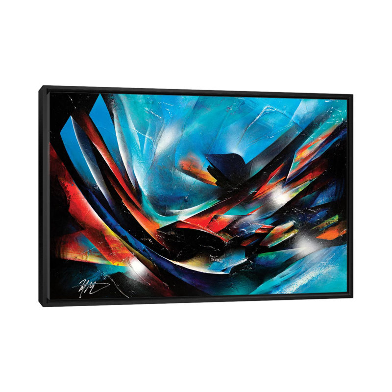 « the color wind », reproduction d’impression sur toile, H 18 po x l 26 po x P 1,5 po, Toile avec cadre noir, Pas de tapis