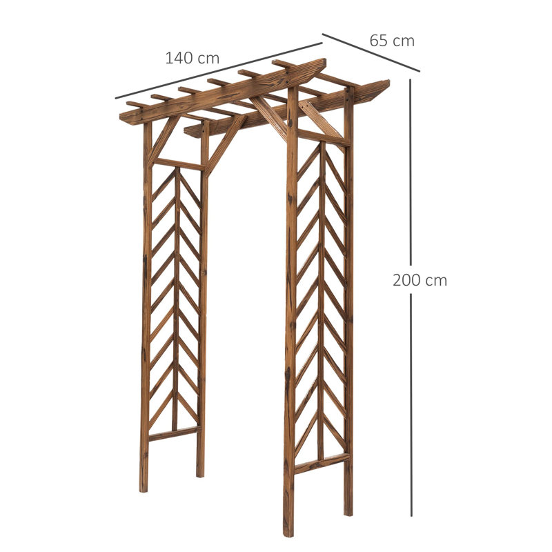 140cm W x 65cm D Wood Arbour in Carbonised