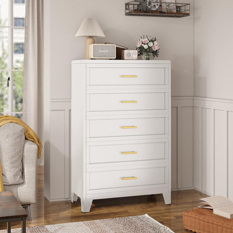 Freestanding Metal 5 Smartt With Arc Edge, White