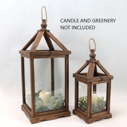 10.5'' H Tabletop Lantern, Brown