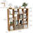 Modern Engineered Wood 16-Grid Bookcases, Natural Color Mesh Combination Storage Rack, Multifunctional Open Bookshelf Organizer, Ideal for Living Room, Bedroom & Home Office Home Decoration-2142019967