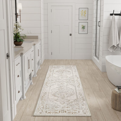  Tapis d'intérieur gris lavable à la machine 2 pi 2 po x 8 pi Astra