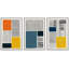 Abstrait, blocs de couleurs vives, Mid-Century, blocs de couleurs vives, illustrations abstraites de formes bohème-100707448-100707451